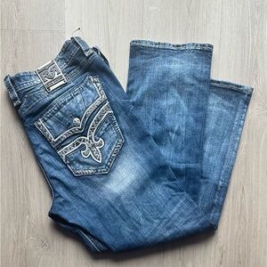 Men’s Straight Rock Revival Blue Denim Jeans